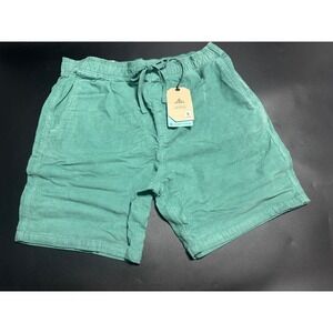 prAna NWT Men's Canyon Camp Shorts Cotton Blend Elastic Waist Green L‎ MSRP$75